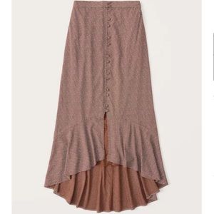 Abercrombie & Fitch Button Through Ruffle Midi Skirt (Petite)